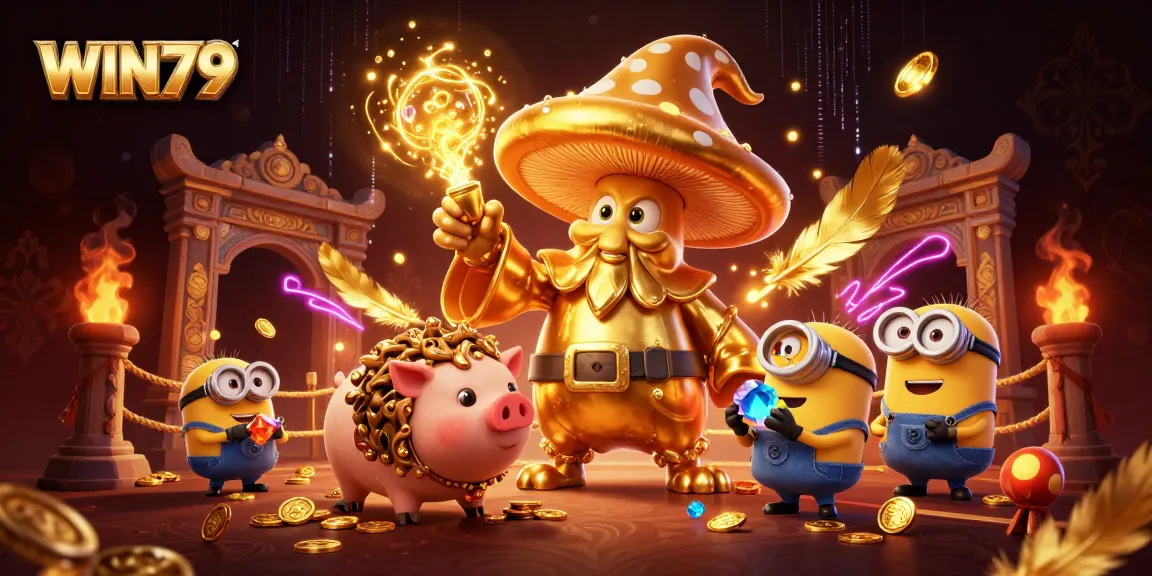 Join the magical world of WIN79 with engaging characters and vibrant casino elements.