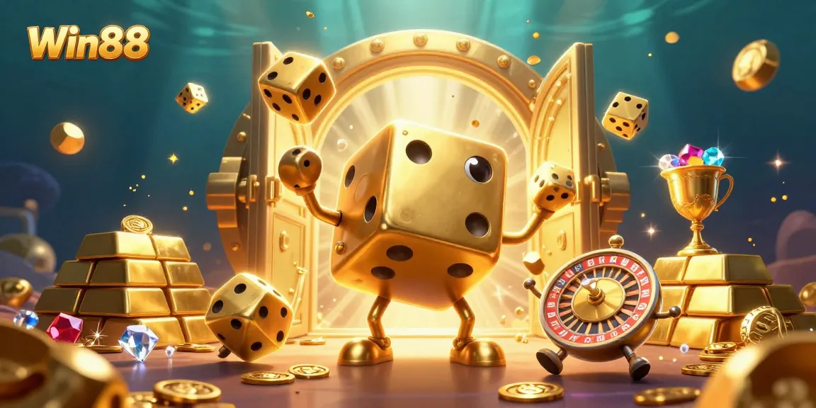 Win88 reveals thrilling golden dice action amidst riches and casino excitement.