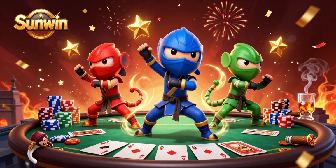 Experience exhilarating poker action at Sunwin with vibrant chameleons in a lively casino