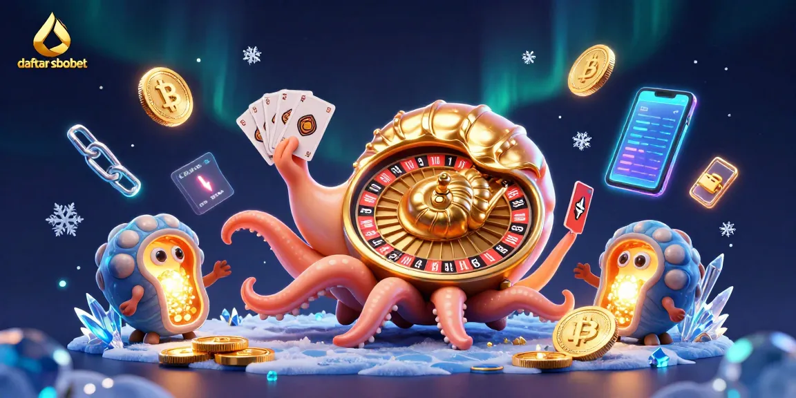 Experience daftar sbobet with a vibrant online casino scene featuring dazzling 3D characters and crypto elements.