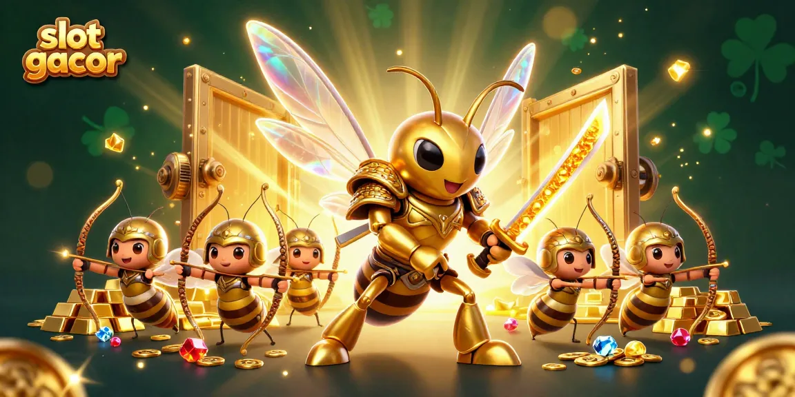 Slot gacor menarik perhatian dengan ilustrasi karakter 3D yang kaya detail dan elemen kasino.