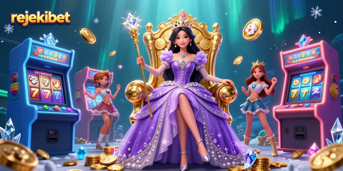 Rejekibet online slot game featuring a beautiful Asian princess in a vivid casino setting.