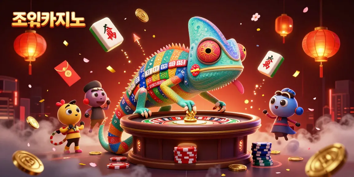 Experience 조이카지노 with lively games, colorful elements, and dynamic casino action in this vibrant illustration.