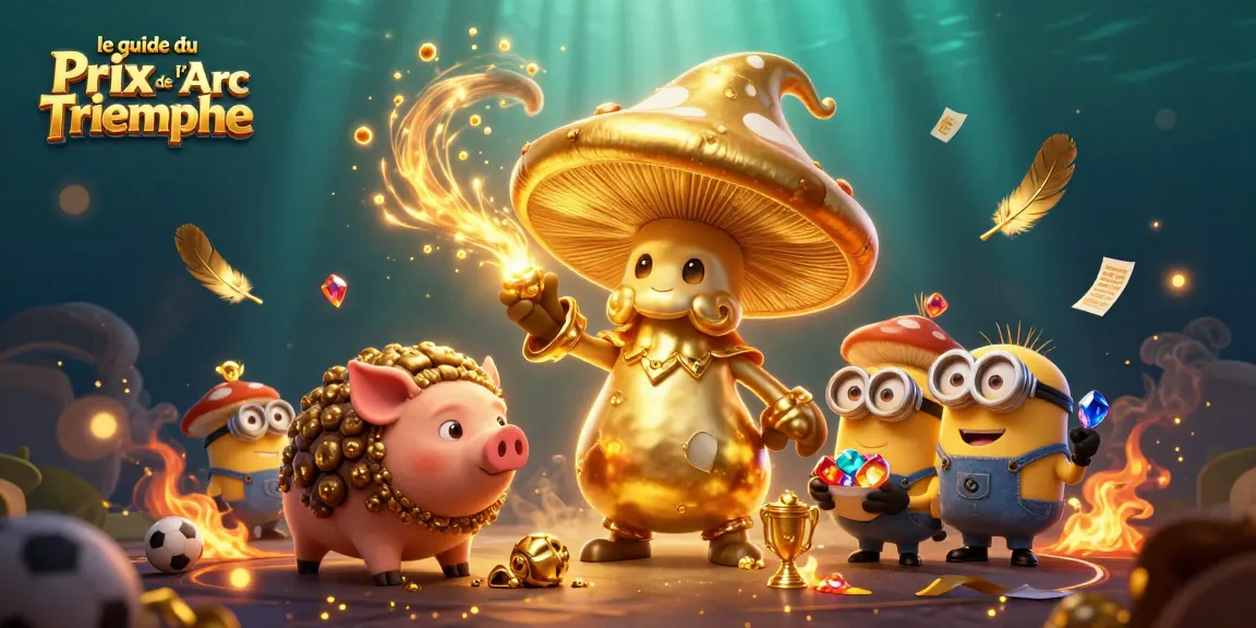Engage with le guide du Prix de l'Arc de Triomphe in a vibrant sports betting scene featuring mystical characters.