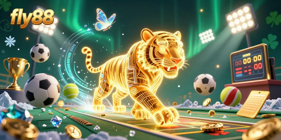 Engage with fly88's vibrant digital casino scene filled with dynamic sports elements and captivating visuals.