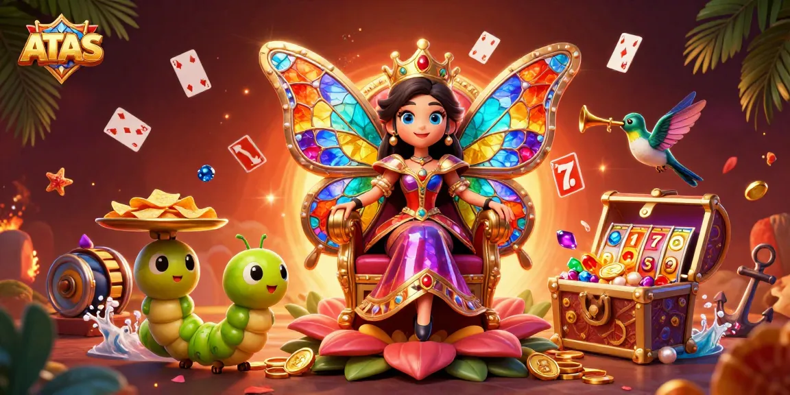 Experience vibrant casino entertainment at ATAS while uncovering playful treasures and colorful characters.