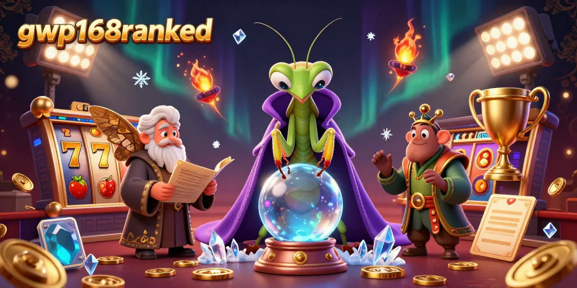 Gambarlah gwp168ranked yang menunjukkan hidangan judi yang fantastis dengan simbol slot berkilau.