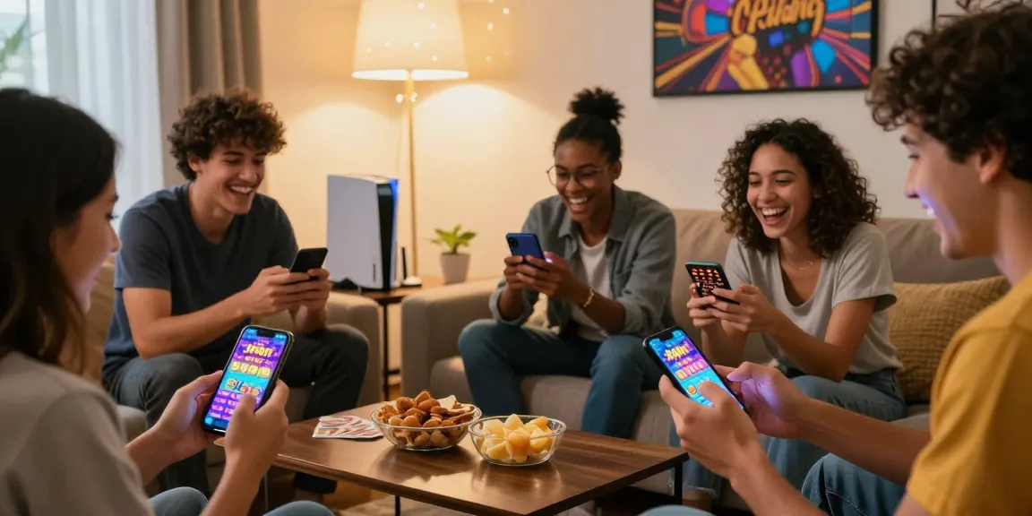 Engaging friends playing 3 Patti Vegas on their smartphones, a trusted gaming site for real cash prizes.