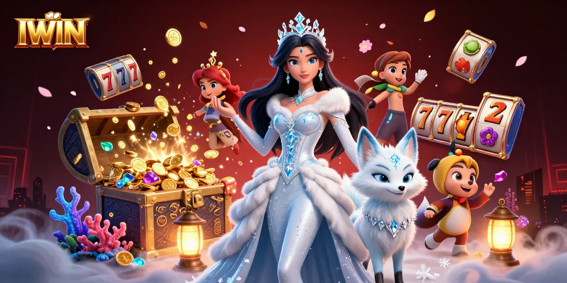 Experience thrilling gameplay with IWIN in a vibrant casino scene filled with gold coins and exciting game elements.
