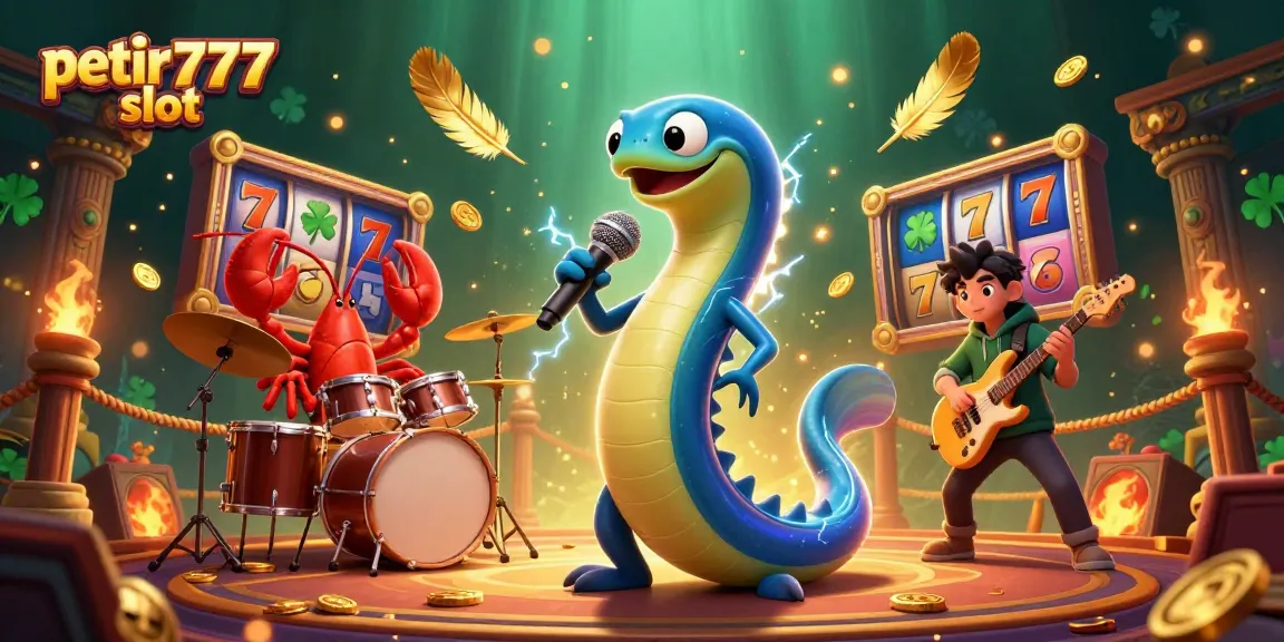 Experience the excitement of petir777 slot with vibrant underwater music and dynamic casino elements.