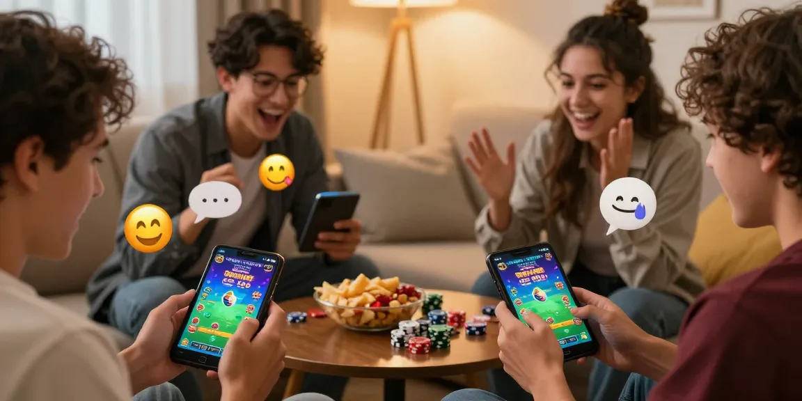 Friends playing Teen Patti Gold in a cozy gaming setting, showcasing vibrant gameplay.