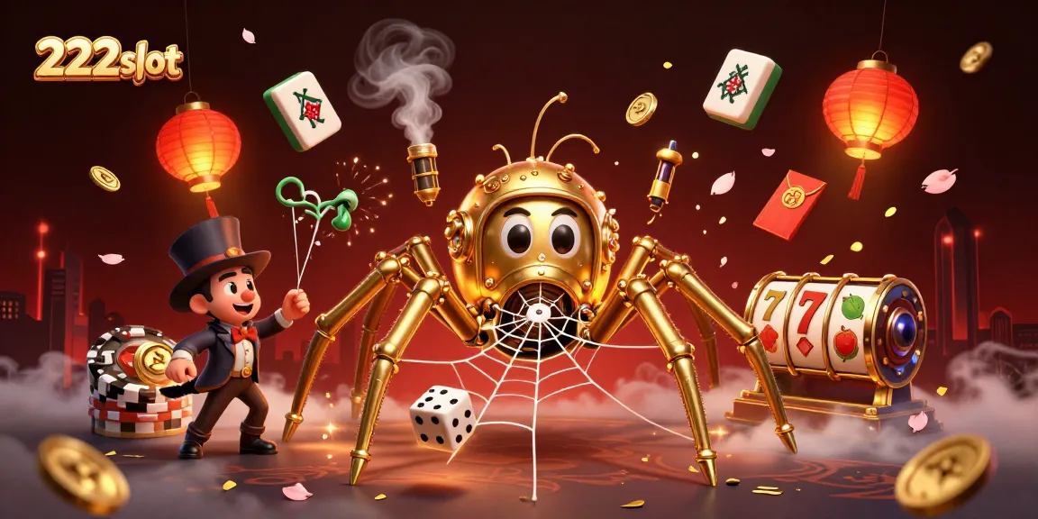 Menangkan permainan di 222slot dengan gelang slot online berwarna emas dan elemen kasino menarik.