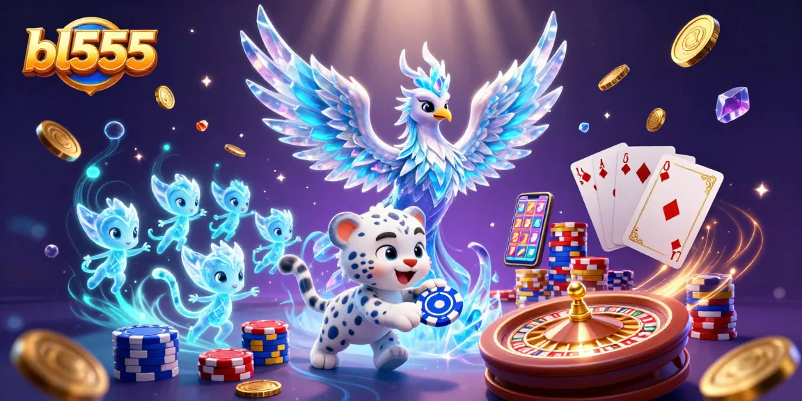 Engage in thrilling gameplay at bl555 with vibrant casino characters and dynamic elements.