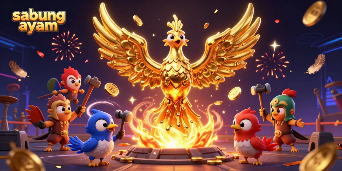 Experience thrilling sabung ayam action with molten gold phoenix and dynamic arena elements.